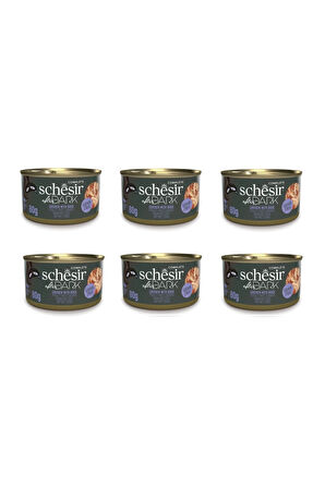 Schesir After Dark Parça Etli Tavuklu ve Ördekli Konserve 80 Gr. X 6 Adet