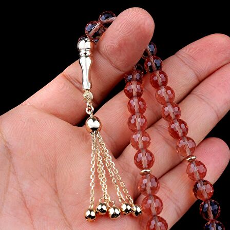 14 AYAR ALTIN PÜSKÜLLÜ RENK DEĞİŞTİREN SULTAN TAŞI TESBİH