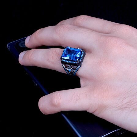 ZİRKON TAŞLI YILDIZ MODEL ERKEK GÜMÜŞ YÜZÜK