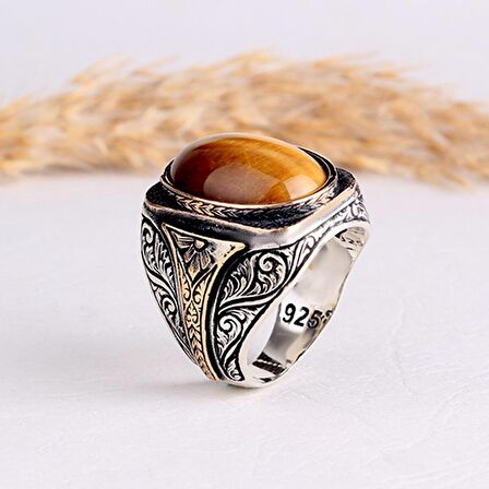 925 AYAR GÜMÜŞ KAPLANGÖZÜ TAŞLI OVAL MODEL YÜZÜK