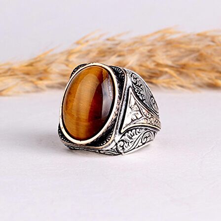 925 AYAR GÜMÜŞ KAPLANGÖZÜ TAŞLI OVAL MODEL YÜZÜK