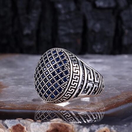 MİKRO TAŞLI 925 AYAR GÜMÜŞ ERKEK YÜZÜK