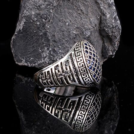 MİKRO TAŞLI 925 AYAR GÜMÜŞ ERKEK YÜZÜK