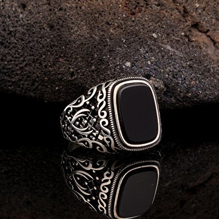 925 AYAR GÜMÜŞ ONIX TAŞLI MODEL YÜZÜK