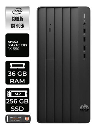 HP PRO TOWER 290 G9 i5 13500 36GB RAM 256GB SSD RX550/4GB W11HOME 8T2W9ES MASAÜSTÜ PC & PER4 BELLEK