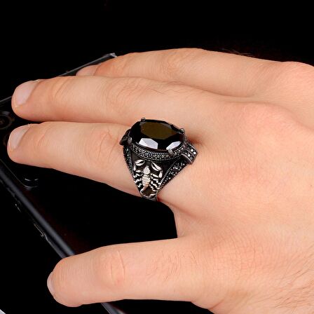 ZİRKON TAŞLI AKREP MODEL ERKEK GÜMÜŞ YÜZÜK