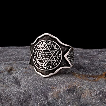 925 AYAR GÜMÜŞ MÜHRÜ SÜLEYMAN MODEL YÜZÜK