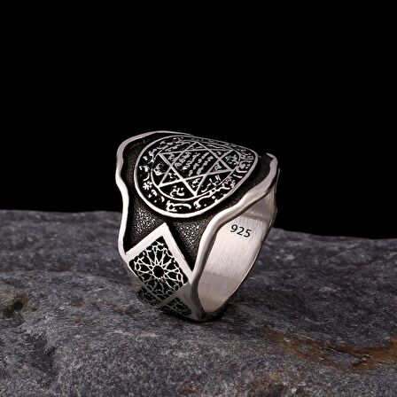 925 AYAR GÜMÜŞ MÜHRÜ SÜLEYMAN MODEL YÜZÜK