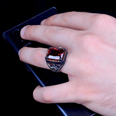 ZİRKON TAŞLI YILDIZ MODEL ERKEK GÜMÜŞ YÜZÜK