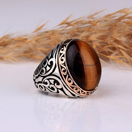 925 AYAR GÜMÜŞ OVAL MODEL KAPLANGÖZÜ TAŞLI YÜZÜK