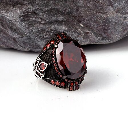 ZİRKON TAŞLI 925 AYAR GÜMÜŞ ERKEK YÜZÜK