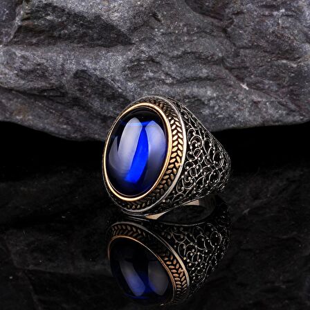 ZİRKON TAŞLI 925 AYAR GÜMÜŞ ERKEK YÜZÜK