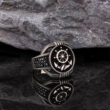 DENİZ ÇAPASI 925 AYAR GÜMÜŞ ERKEK YÜZÜK