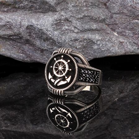 DENİZ ÇAPASI 925 AYAR GÜMÜŞ ERKEK YÜZÜK