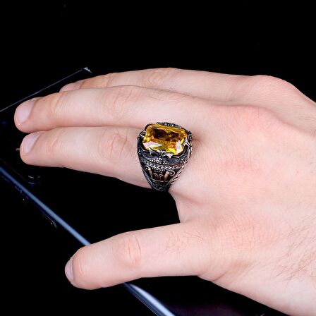 ZİRKON TAŞLI ERKEK GÜMÜŞ YÜZÜK