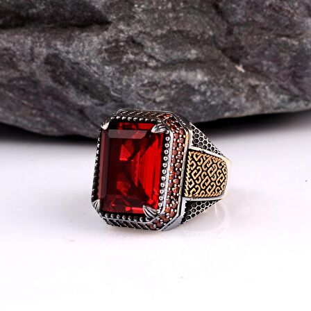 ZİRKON TAŞLI 925 AYAR GÜMÜŞ ERKEK YÜZÜK