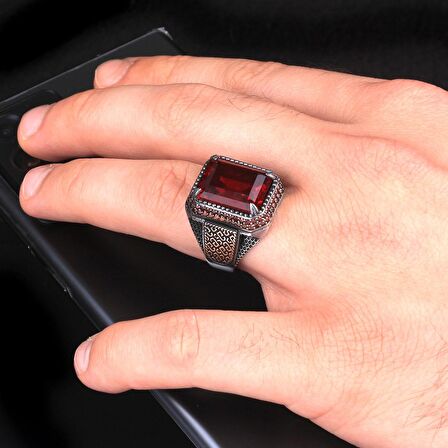 ZİRKON TAŞLI 925 AYAR GÜMÜŞ ERKEK YÜZÜK