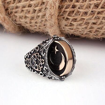 AYYILDIZ ONİX TAŞLI ÇİFT TARAFLI MODEL 925 AYAR GÜMÜŞ YÜZÜK