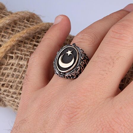 AYYILDIZ ONİX TAŞLI ÇİFT TARAFLI MODEL 925 AYAR GÜMÜŞ YÜZÜK