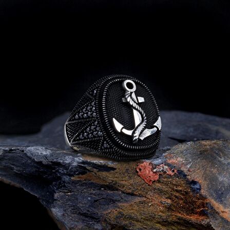 MİKRO TAŞLI DENİZ ÇAPASI MODEL 925 AYAR GÜMÜŞ YÜZÜK