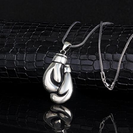 925 AYAR GÜMÜŞ BÜYÜK BOY BOX ELDİVENİ MODEL KOLYE