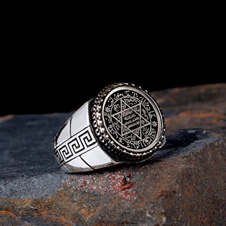 925 AYAR GÜMÜŞ OVAL HZ SÜLEYMAN MÜHRÜ MODEL YÜZÜK