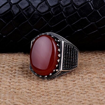 925 AYAR GÜMÜŞ OVAL MODEL AKİK VE MİKRO TAŞLI YÜZÜK