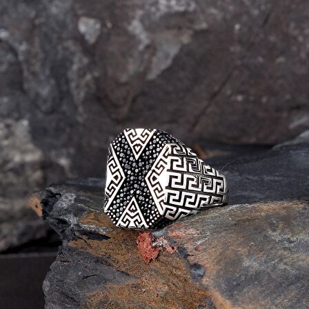 925 AYAR GÜMÜŞ MİKRO TAŞLI MODEL ERKEK YÜZÜK