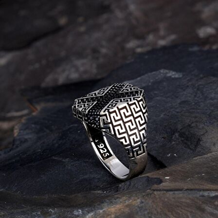 925 AYAR GÜMÜŞ MİKRO TAŞLI MODEL ERKEK YÜZÜK