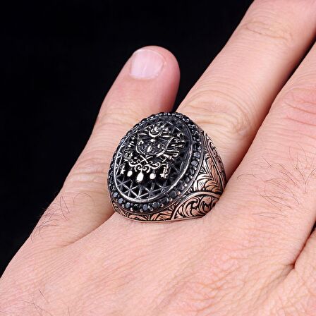 OSMANLI DEVLETİ ARMASI MODEL 925 AYAR GÜMÜŞ YÜZÜK