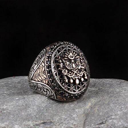 OSMANLI DEVLETİ ARMASI MODEL 925 AYAR GÜMÜŞ YÜZÜK