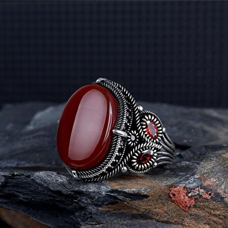 OVAL MODEL AKİK TAŞLI 925 AYAR GÜMÜŞ YÜZÜK