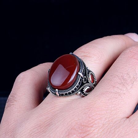 OVAL MODEL AKİK TAŞLI 925 AYAR GÜMÜŞ YÜZÜK