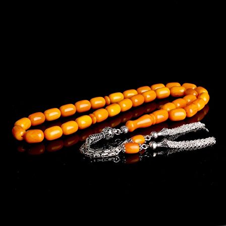 925 AYAR GÜMÜŞ KRAL ZİNCİR PÜSKÜLLÜ KAPSÜL KESİM SIKMA KEHRİBAR TESBİH