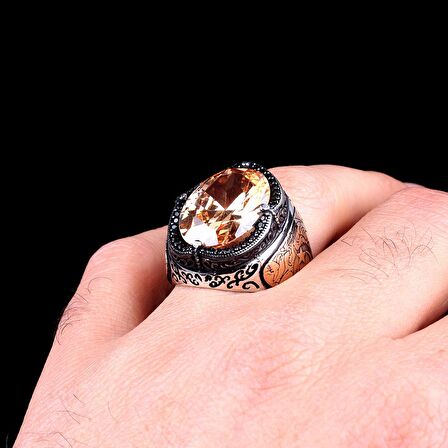 AYYILDIZ TUĞRA MODEL İŞLEMELİ ZİRKON TAŞLI 925 AYAR GÜMÜŞ YÜZÜK