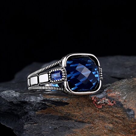 ZİRKON TAŞLI MODEL 925 AYAR GÜMÜŞ ERKEK YÜZÜK