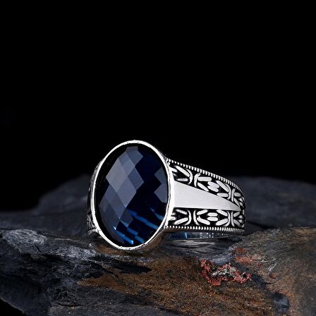 ZİRKON TAŞLI KRAL ZİNCİR MODEL 925 AYAR GÜMÜŞ ERKEK YÜZÜK