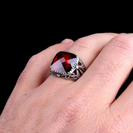 ZİRKON TAŞLI 925 AYAR GÜMÜŞ ERKEK YÜZÜK