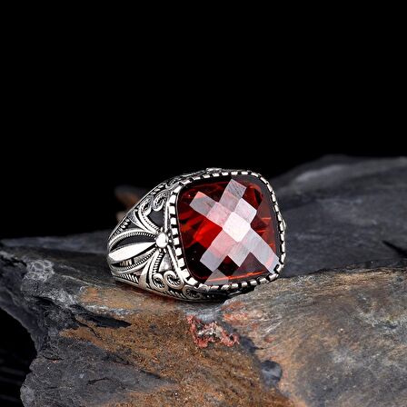 ZİRKON TAŞLI 925 AYAR GÜMÜŞ ERKEK YÜZÜK