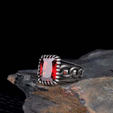 ZİRKON TAŞLI ÖRGÜ MODEL 925 AYAR GÜMÜŞ ERKEK YÜZÜK