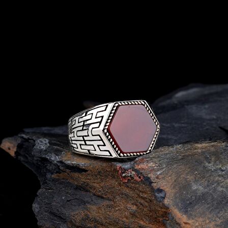 AKİK TAŞLI 925 AYAR GÜMÜŞ ERKEK YÜZÜK