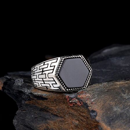 ONİX TAŞLI 925 AYAR GÜMÜŞ ERKEK YÜZÜK