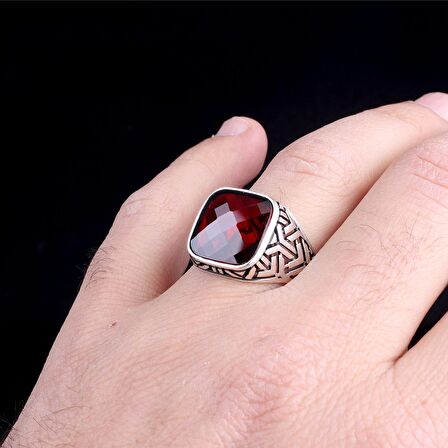 ZİRKON TAŞLI 925 AYAR GÜMÜŞ ERKEK YÜZÜK