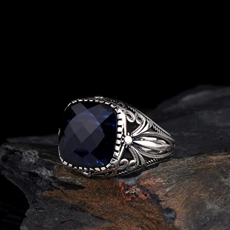 ZİRKON TAŞLI 925 AYAR GÜMÜŞ ERKEK YÜZÜK