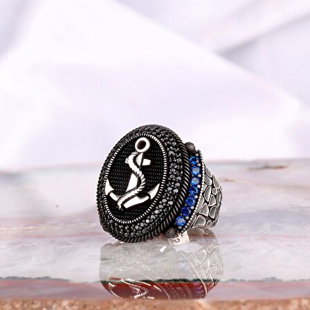 925 AYAR GÜMÜŞ MİKRO TAŞLI ÇAPA MODEL YÜZÜK