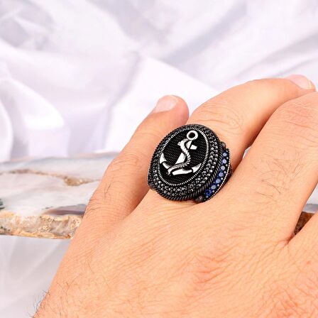 925 AYAR GÜMÜŞ MİKRO TAŞLI ÇAPA MODEL YÜZÜK