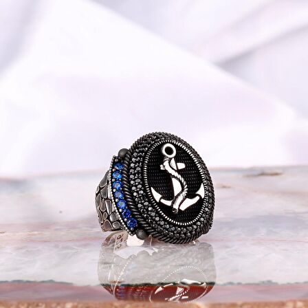 925 AYAR GÜMÜŞ MİKRO TAŞLI ÇAPA MODEL YÜZÜK