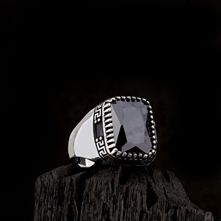 925 Ayar Gümüş Siyah Zirkon Taşlı Model Erkek Yüzük