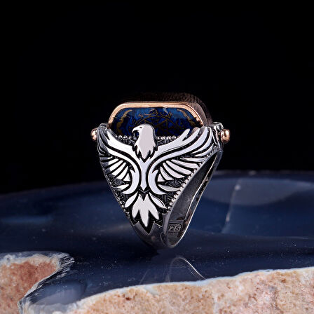 ÇİFT TARAFLI HZ SÜLEYMAN MÜHRÜ ONİX TAŞLI 925 AYAR GÜMÜŞ YÜZÜK