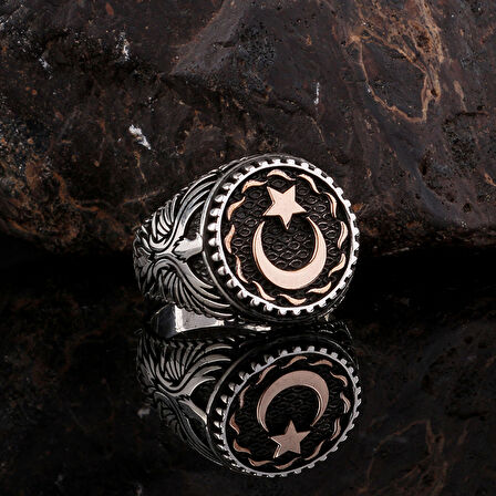 AYYILDIZ KARTAL MODEL 925 AYAR GÜMÜŞ ERKEK YÜZÜK